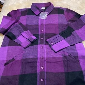 Blair size s flannel  purple and black top
